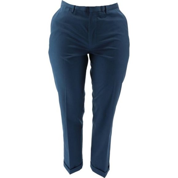 NWT LANDS' END MEN'S NO IRON TWILL TRADITIONAL PANTS COLOR BLUE WING TEAL 31 - Picture 1 of 9